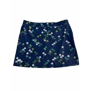 IZOD GOLF Athletic Performance Navy Skort Skirt Palm Trees Tropical Sz 16